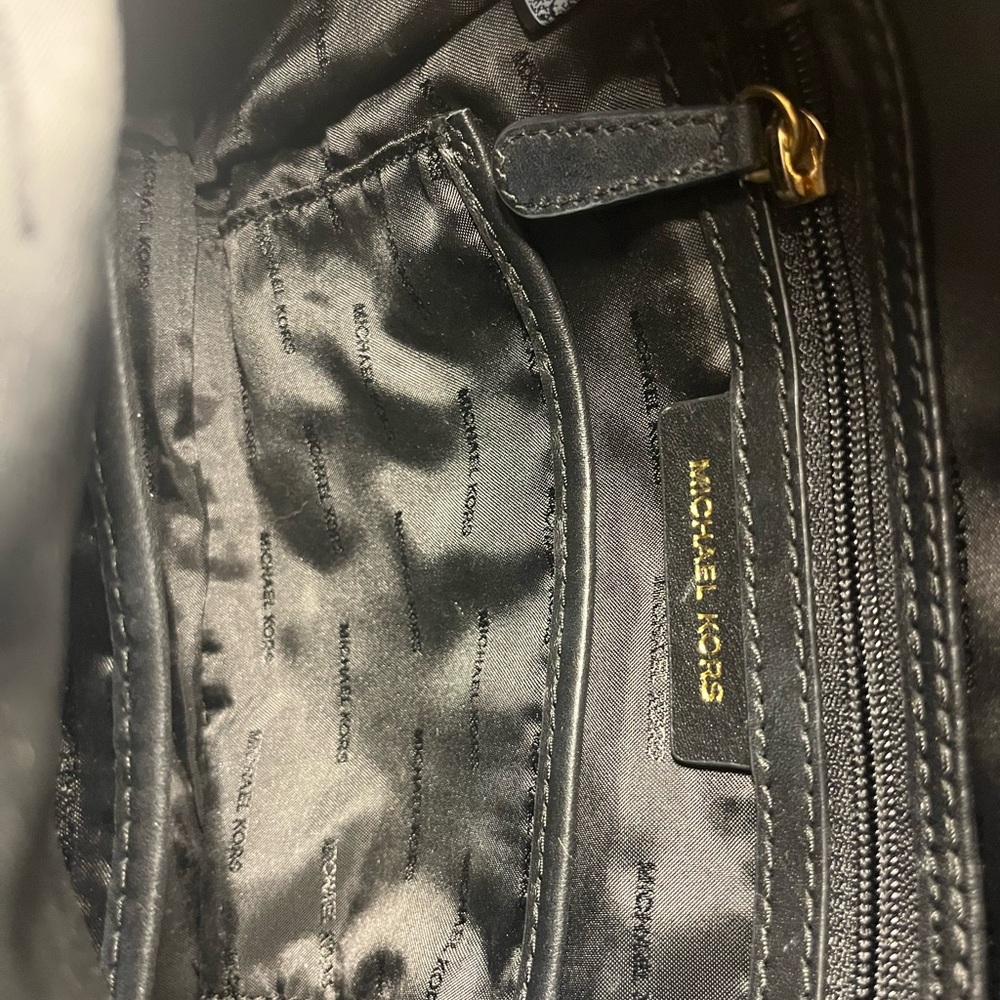 Michael Kors Black Backpack with Gold Details - Picture 5 of 11